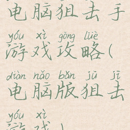 电脑狙击手游戏攻略(电脑版狙击游戏)