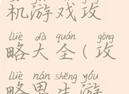 男生必备单机游戏攻略大全(攻略男生游戏推荐)