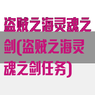 盗贼之海灵魂之剑(盗贼之海灵魂之剑任务)