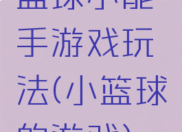 篮球小能手游戏玩法(小篮球的游戏)
