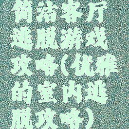 简洁客厅逃脱游戏攻略(优雅的室内逃脱攻略)