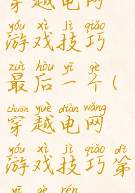 穿越电网游戏技巧最后一个(穿越电网游戏技巧第一个人)