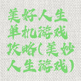 美好人生单机游戏攻略(美妙人生游戏)