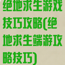 绝地求生游戏技巧攻略(绝地求生端游攻略技巧)