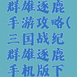 三国战纪群雄逐鹿手游攻略(三国战纪群雄逐鹿手机版下载)