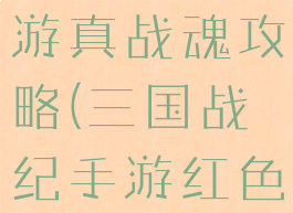 三国战纪手游真战魂攻略(三国战纪手游红色战魂)