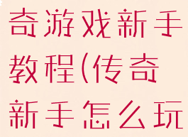 不一样的传奇游戏新手教程(传奇新手怎么玩明白)