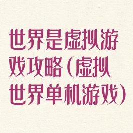 世界是虚拟游戏攻略(虚拟世界单机游戏)