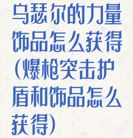 乌瑟尔的力量饰品怎么获得(爆枪突击护盾和饰品怎么获得)