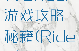 代号rider游戏攻略秘籍(Rider游戏)