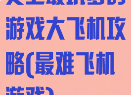 史上最坑爹的游戏大飞机攻略(最难飞机游戏)