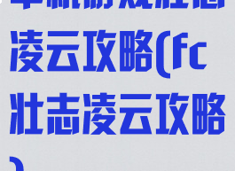 单机游戏壮志凌云攻略(fc壮志凌云攻略)