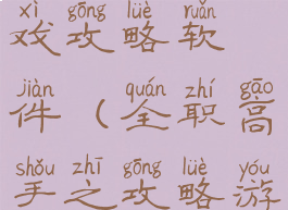 全职高手游戏攻略软件(全职高手之攻略游戏)
