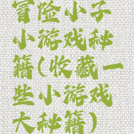 冒险小子小游戏秘籍(收藏一些小游戏大秘籍)