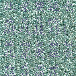 北京奥运会游戏技巧(北京奥运会游戏操作)