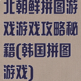 北朝鲜拼图游戏游戏攻略秘籍(韩国拼图游戏)