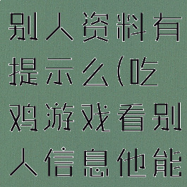 吃鸡游戏看别人资料有提示么(吃鸡游戏看别人信息他能看到吗)
