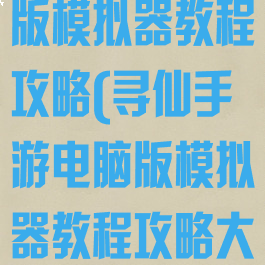 寻仙手游电脑版模拟器教程攻略(寻仙手游电脑版模拟器教程攻略大全)