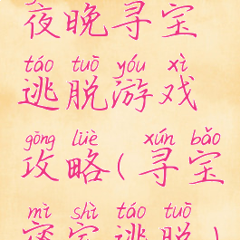 夜晚寻宝逃脱游戏攻略(寻宝密室逃脱)