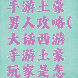 大话西游手游土豪男人攻略(大话西游手游土豪玩家是怎么玩的)
