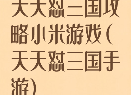 天天怼三国攻略小米游戏(天天怼三国手游)