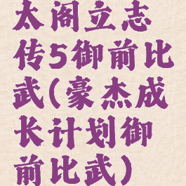 太阁立志传5御前比武(豪杰成长计划御前比武)