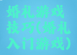 婚礼游戏技巧(婚礼入门游戏)