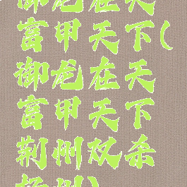 御龙在天富甲天下(御龙在天富甲天下荆州双杀扬州)