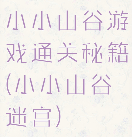 小小山谷游戏通关秘籍(小小山谷迷宫)