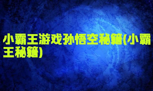 小霸王游戏孙悟空秘籍(小霸王秘籍)