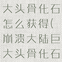 崩溃大陆巨大头骨化石怎么获得(崩溃大陆巨大头骨化石获得概率)