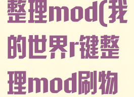 我的世界r键整理mod(我的世界r键整理mod刷物品)