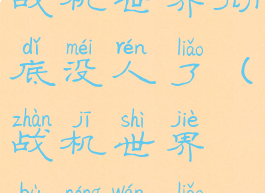 战机世界彻底没人了(战机世界不能玩了)