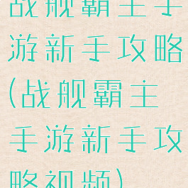 战舰霸主手游新手攻略(战舰霸主手游新手攻略视频)