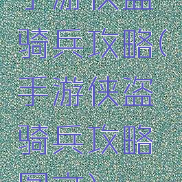 手游侠盗骑兵攻略(手游侠盗骑兵攻略图文)