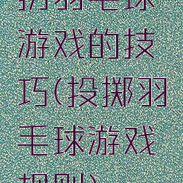 扔羽毛球游戏的技巧(投掷羽毛球游戏规则)