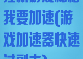 挂机游戏秘籍我要加速(游戏加速器快速过副本)