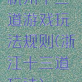 杭州十三道游戏玩法规则(浙江十三道玩法)