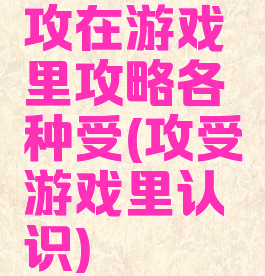 攻在游戏里攻略各种受(攻受游戏里认识)