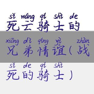 死亡骑士的兄弟情谊(战死的骑士)