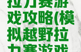 模拟越野拉力赛游戏攻略(模拟越野拉力赛游戏攻略视频)