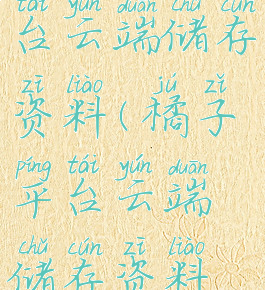 橘子游戏平台云端储存资料(橘子平台云端储存资料无法使用)