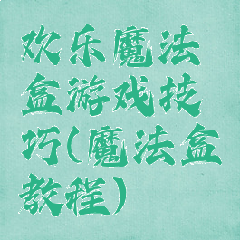 欢乐魔法盒游戏技巧(魔法盒教程)