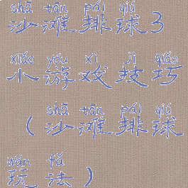 沙滩排球3小游戏技巧(沙滩排球玩法)