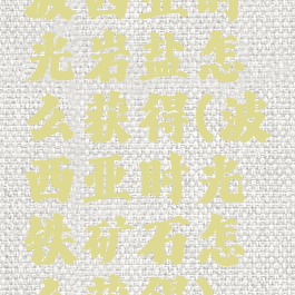 波西亚时光岩盐怎么获得(波西亚时光铁矿石怎么获得)
