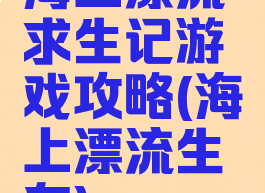 海上漂流求生记游戏攻略(海上漂流生存)