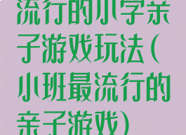 流行的小学亲子游戏玩法(小班最流行的亲子游戏)