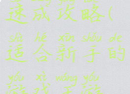 游戏王新手速成攻略(适合新手的游戏王游戏)