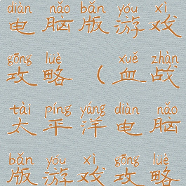 血战太平洋电脑版游戏攻略(血战太平洋电脑版游戏攻略视频)