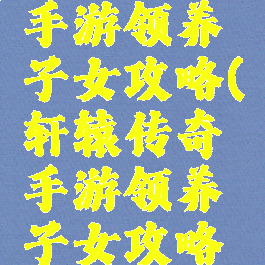 轩辕传奇手游领养子女攻略(轩辕传奇手游领养子女攻略图)